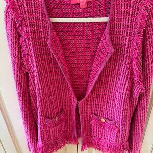 Lilly Pulitzer Pink Fringe Knit Sweater